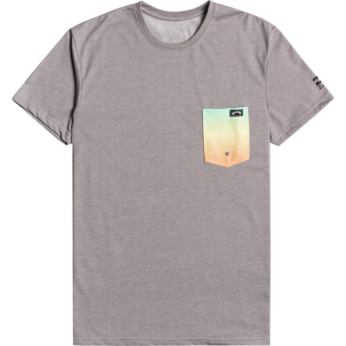 2022 Billabong Mens Team Pocket T-Shirt W4EQ06 - Grey Heather